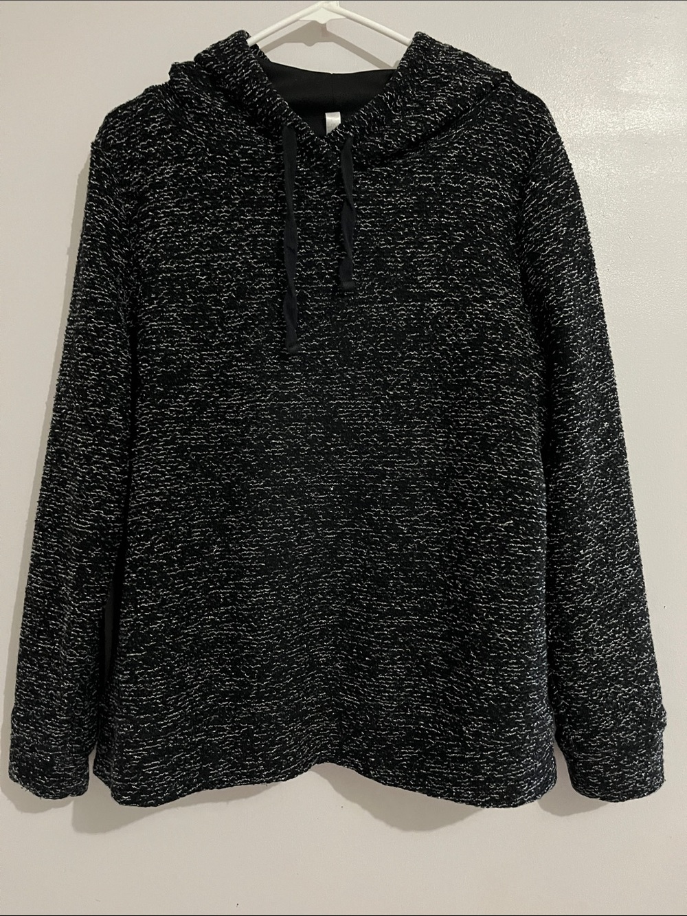 Fabletics Black Marled Crewneck Hoodie Sweater women’s athletic boxy pullover XL